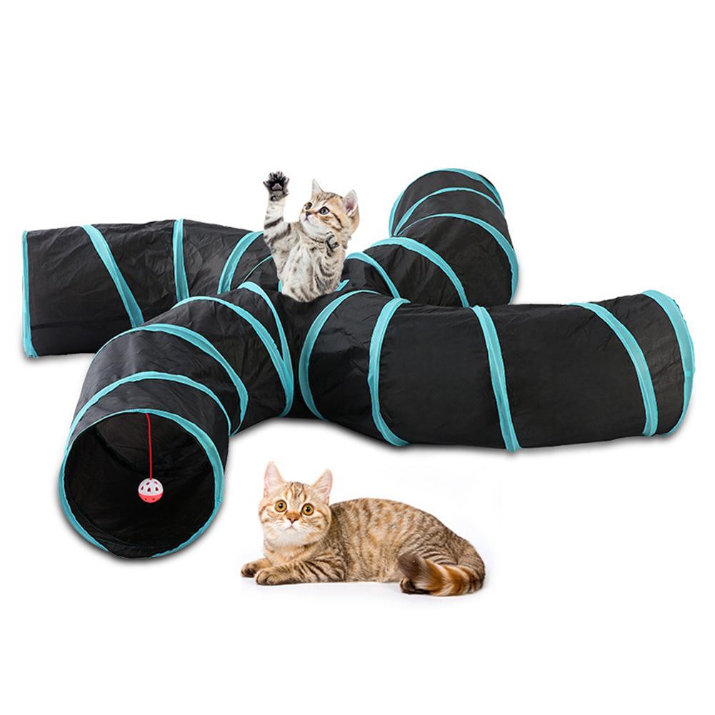 Pet Cat Toy Pet Collapsible Pet Tunnel Toys S-type Four-channel Cat Tent Play Tunnel Support