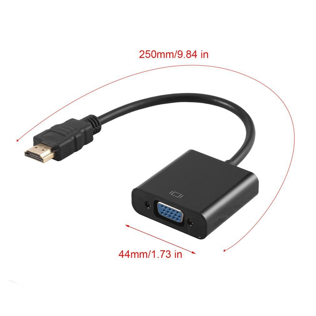 HDMI Male To VGA RGB Female HDMI To VGA Video Converter Adapter 1080P For PC Black Male-Female Adapter Converter