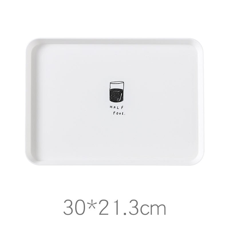 30*21cm pp plastbricka nordisk rektangulär tallrik hem enkel frukostbricka tebricka middagstallrik dessert liten bricka: Mönster kopp