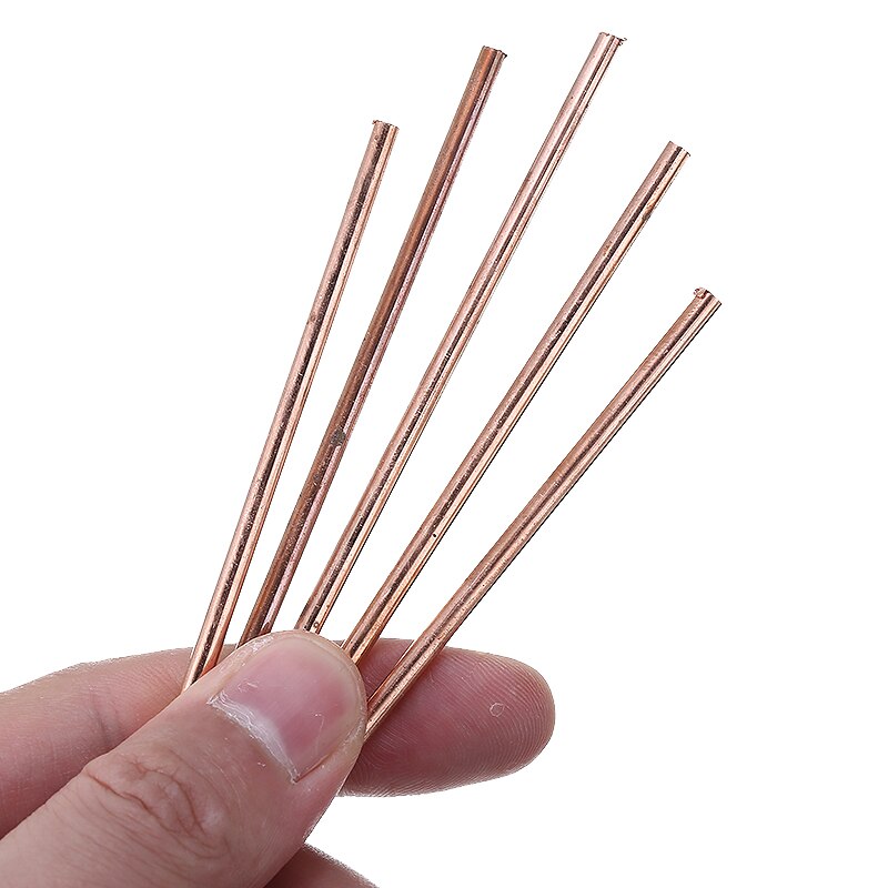 5Pcs 3mm Diameter Solid Round Red Copper Bar 100mm Length Metal Electrode Brazing Rod Welding Soldering Supply