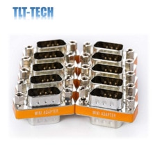 10 pieces /Pack DB9 null modem adapter male to male slimline data transfer serial port adapter