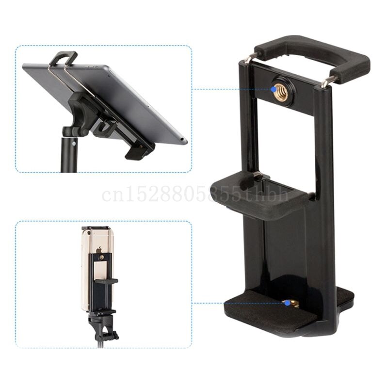 2In1 Tripod Mount Phone Tablet Holder Clip for iPhone Cellphones Clamp Stand