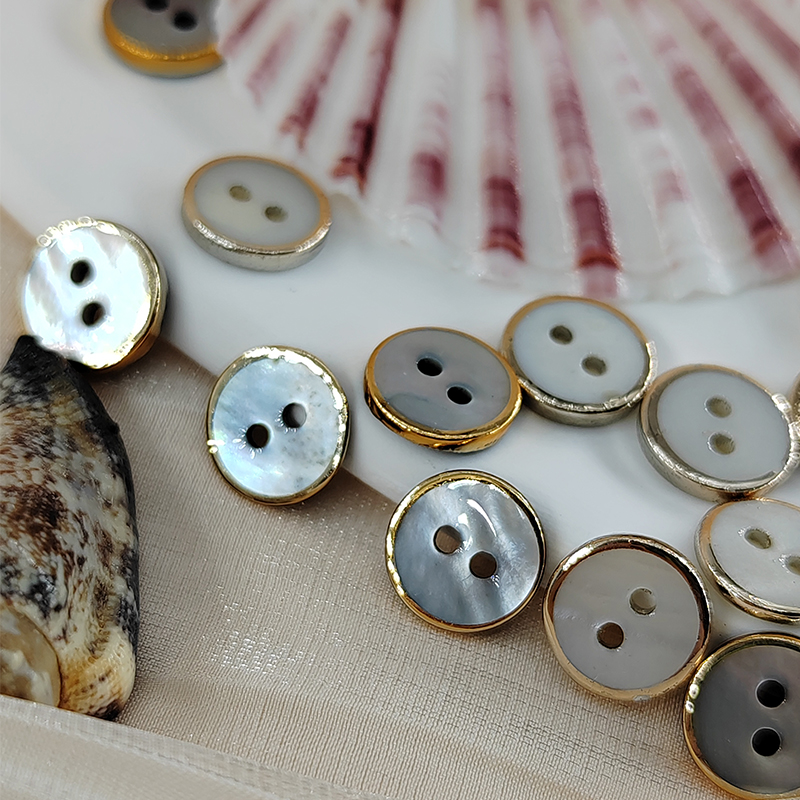 Botones de madreperla Natural de 10,5/11,5 MM para ropa, botón de concha de 2 agujeros de lujo de para camisa, suéter, costura DIY