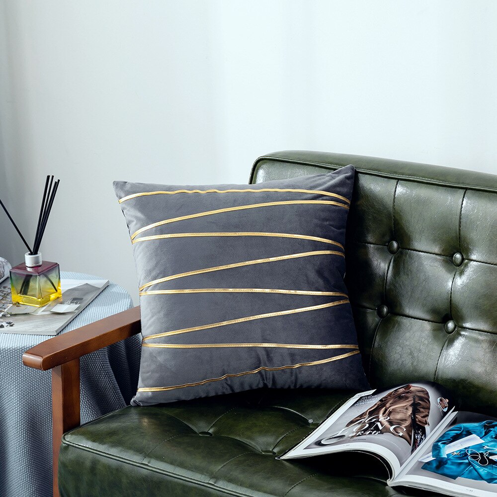 Ywzn Zwarte En Witte Geometrische Decoratieve Kussenslopen Polyester Sierkussen Case Gestreepte Geometrische Kussensloop Kussensloop: YL-113-1
