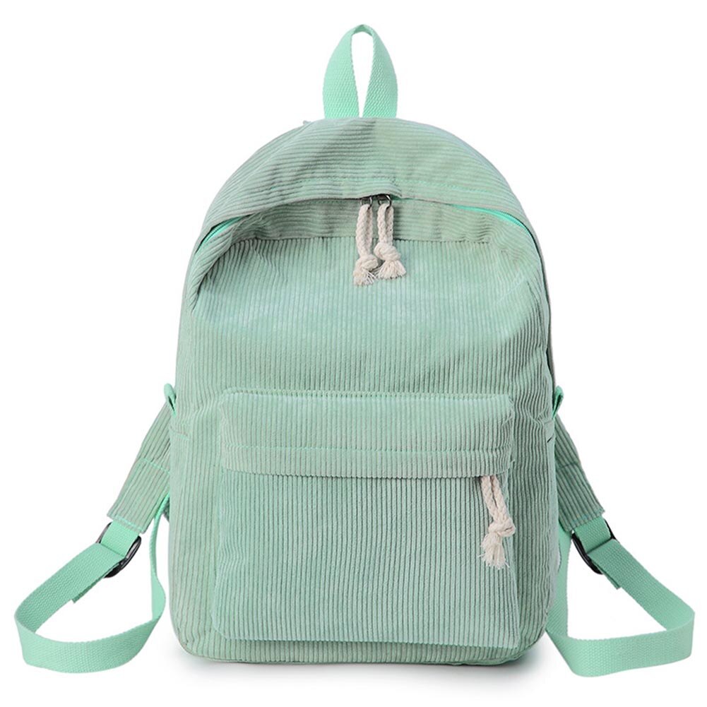 Vrouwen Casual Koreaanse Stijl Effen Kleur School Rugzak Mochila Mujer Zachte Stof Rugzak Voor Tienermeisjes: Licht Groen