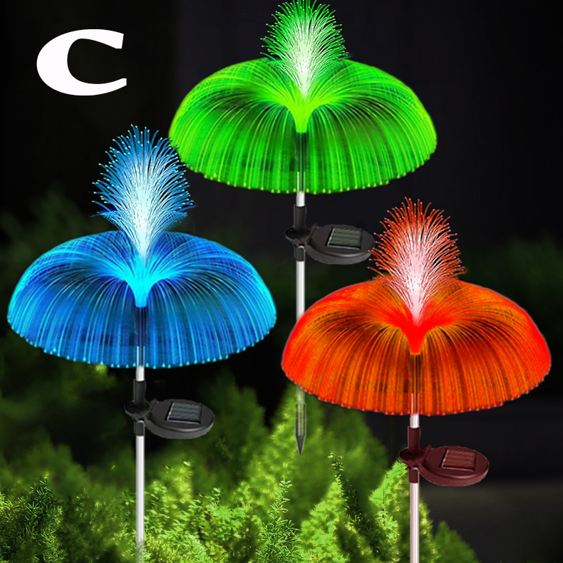 1-10 Uds. Lámpara Solar que cambia de 7 colores para exteriores, luces de medusas, iluminación impermeable para decoración de camino, césped y jardín: Verde / 0-5 W