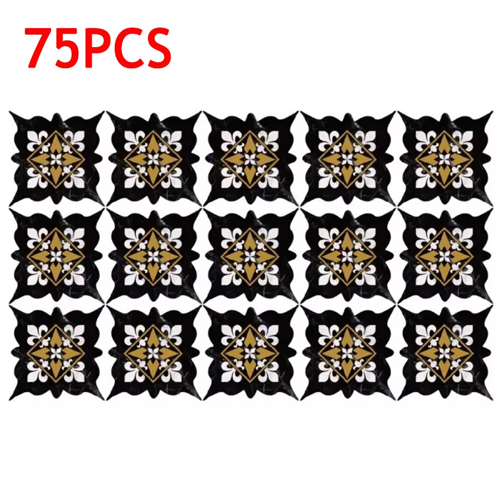5Pcs 15 Stickers/Sheet Floor Sticker PVC Removable Stickers Wall Floor Corner Stickers Home Decoration Supplies Tiles 8*8cm: 06