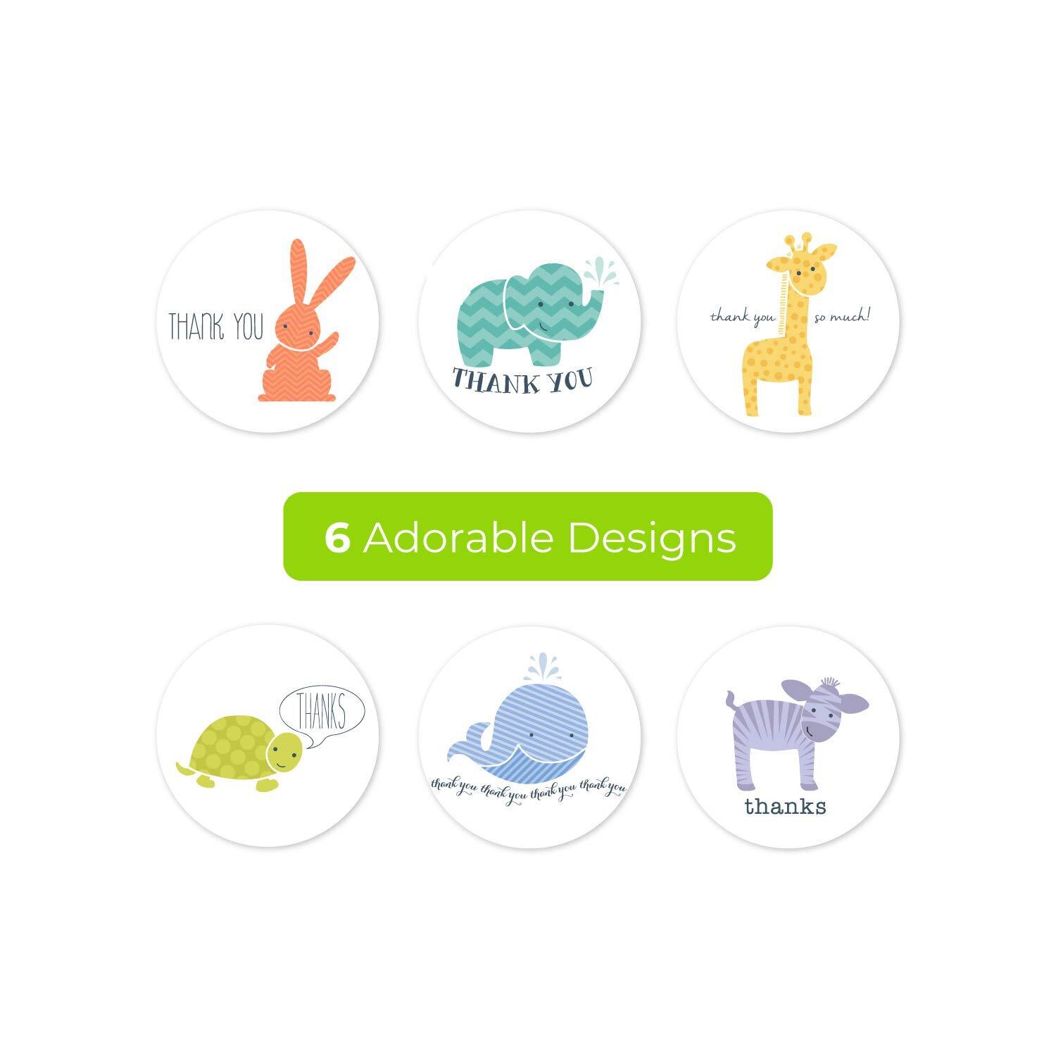 Round Animal Seal Labels Handmade Stickers 1 Inch 100-500pcs Scrapbooking Paper Stickers Roll Stationery Stickers