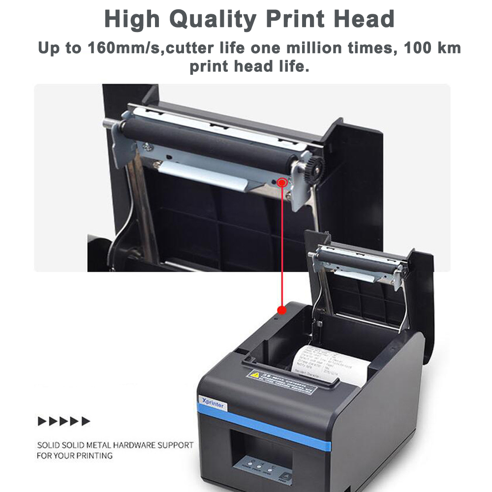80Mm Thermische Printers Pos Receipt Printer Met Auto Cutter Bluetooth Usb Ethernet-poort Voor Keuken Restaurant Winkel