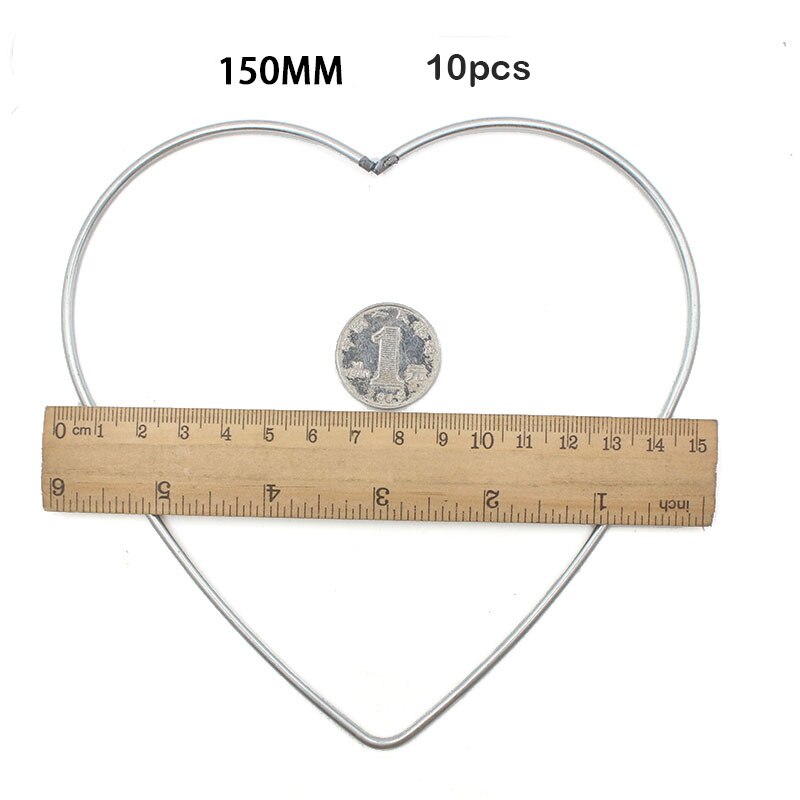 10pcs Heart Metal Dream Catcher Dreamcatcher Ring Macrame Craft Hoop DIY Wedding Wind Chime Hanging Accessory 100 120 150 200 mm: 150mm 10pcs
