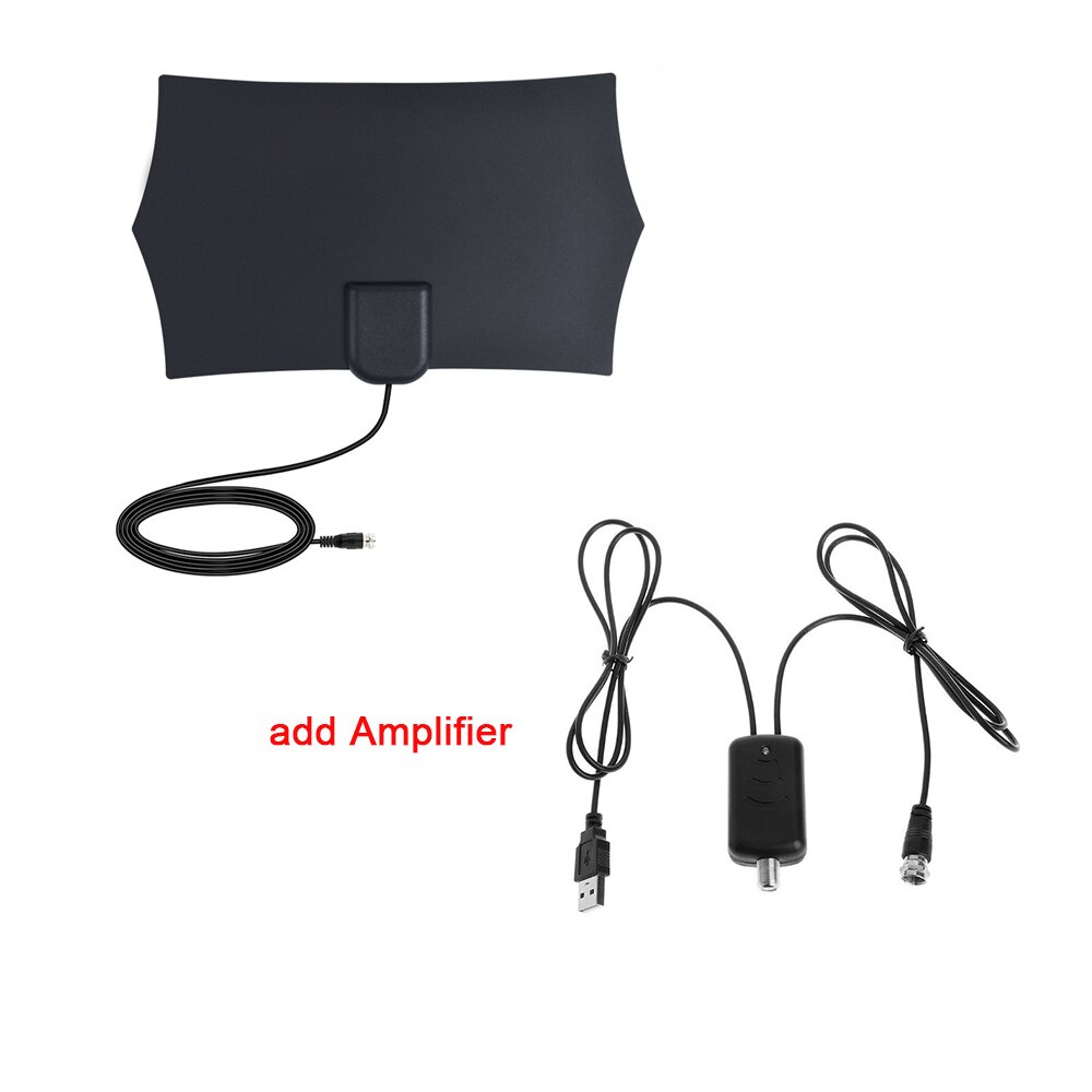 TV Stick 300 Mile Gamma Digitale HD 4K TV Antenna Indoor HDTV 1080P Ricevitore di Segnale Digitale Amplificatore Per VHF UHF: Black combination