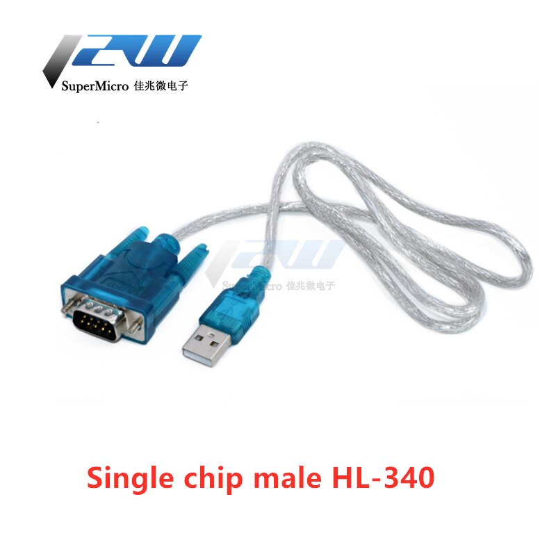 Usb til seriel port 9- pin til  rs232 ni-pin serielt kabel datakabel com port hl -340 chip converter: Single mand hl -340