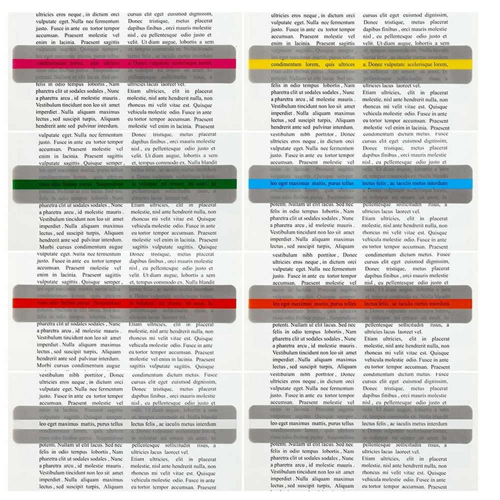 8 Pieces Reading Guide Strips Highlighter Colored Overlays Bookmark Read Strips for Student Teacher Dyslexia People Kid