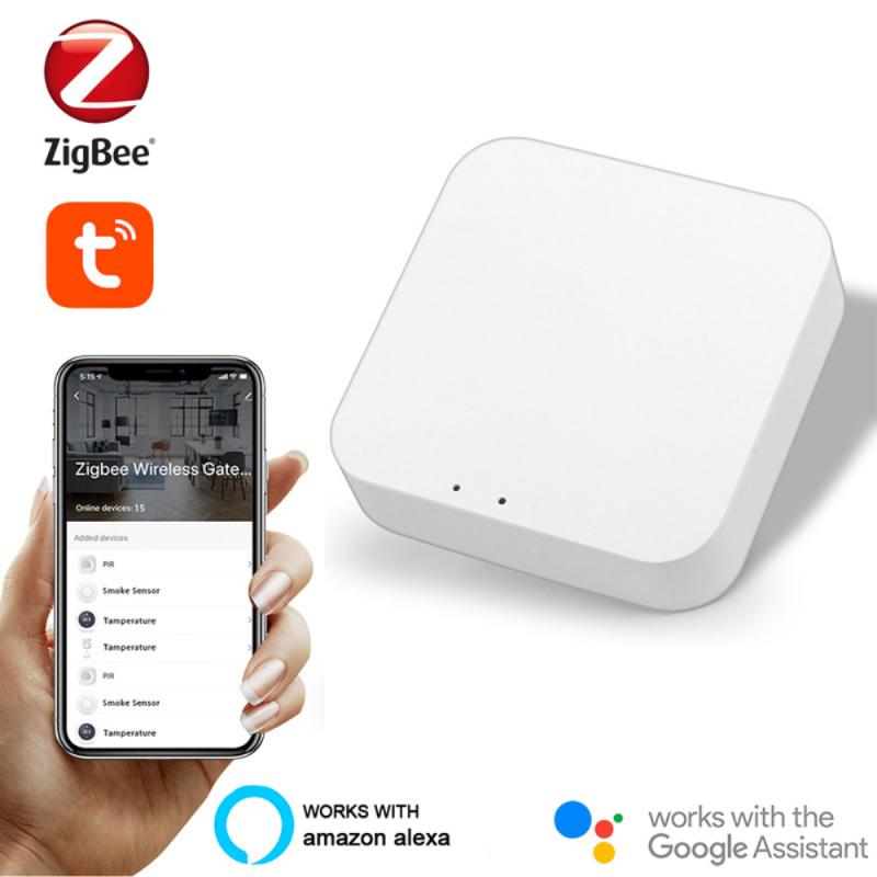 Tuya Zigbee Smart Home Temperatuur En Vochtigheid Sensor Met Led Scherm Werkt Met Alexa Google Assistent En Tuya Zigbee Hub: 1pcs Gateway