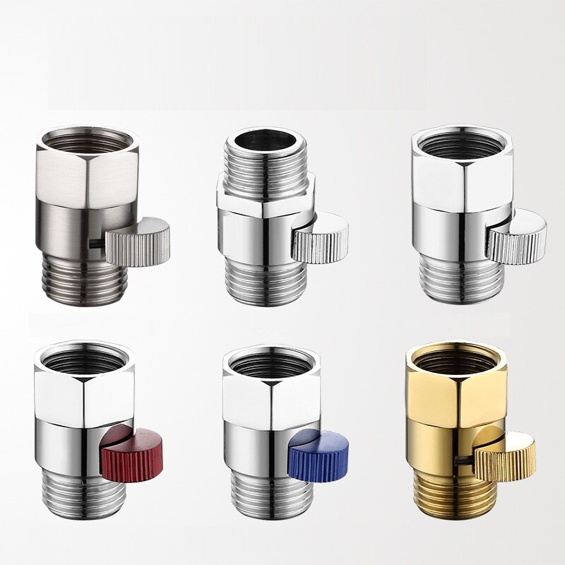 Bathroom Shower G1/2 Inch Brass Junction Water Flow Control Valve Straight-through Shut-off Angle Valve Hand shower quick switch