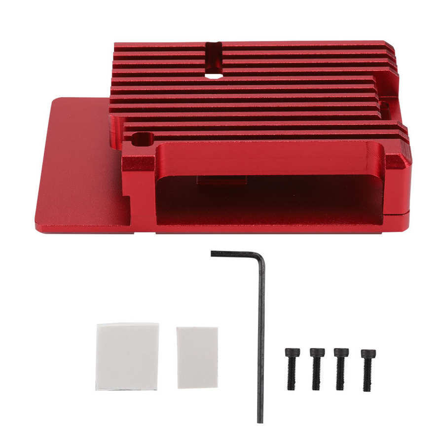 Cnc Aluminium Acryl Case Voeding Heatsink Behuizing Voor 4 Slk: red