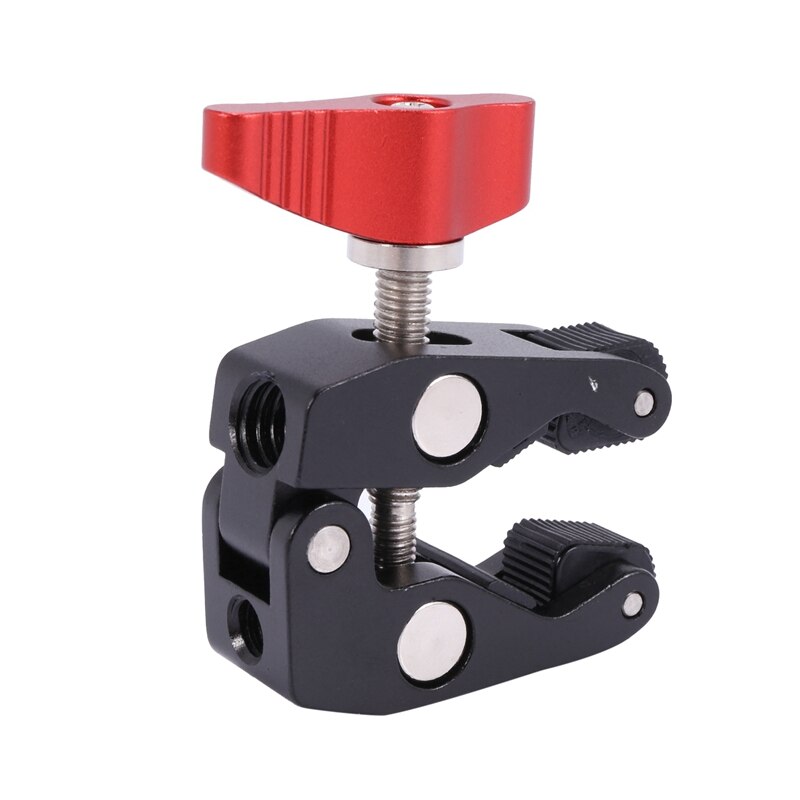 2x slr-kamera-magic-arm, doppelschuh-kugelkopf, krabbenklauenklemme, universelle monitorhalterung, kugelkopfklemme, superhalter