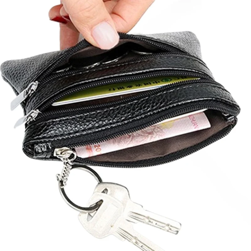 Geldbörse aus pu-leder mit reißverschluss, münzfach, aufbewahrungstasche für kopfhörerkabel, etui, Mini-ausweishalter, kreditkartenetui, organizer, lippenstifttasche