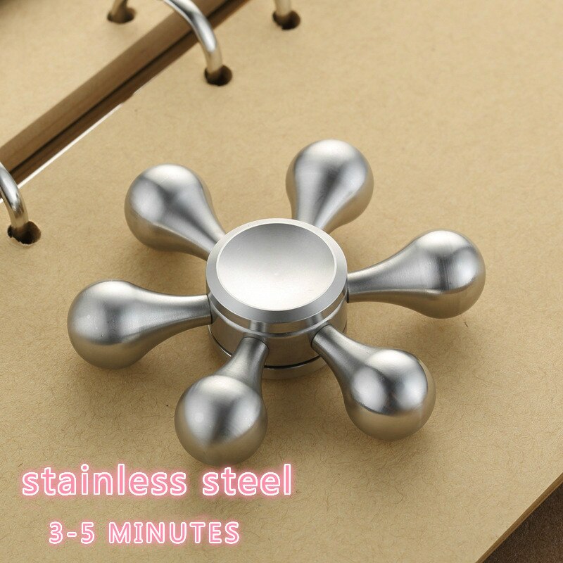 Stille hånd spinnerfidget rustfrit stål  r188 bærende spinding top finger spinner metal 3-5 minutter: Sølv