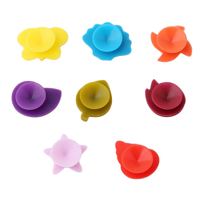 6/8/12 pièces/ensemble partie dédiée Animal ventouse verre à vin Silicone étiquette Silicone verres à vin reconnaître marqueur porte-thé: 972847