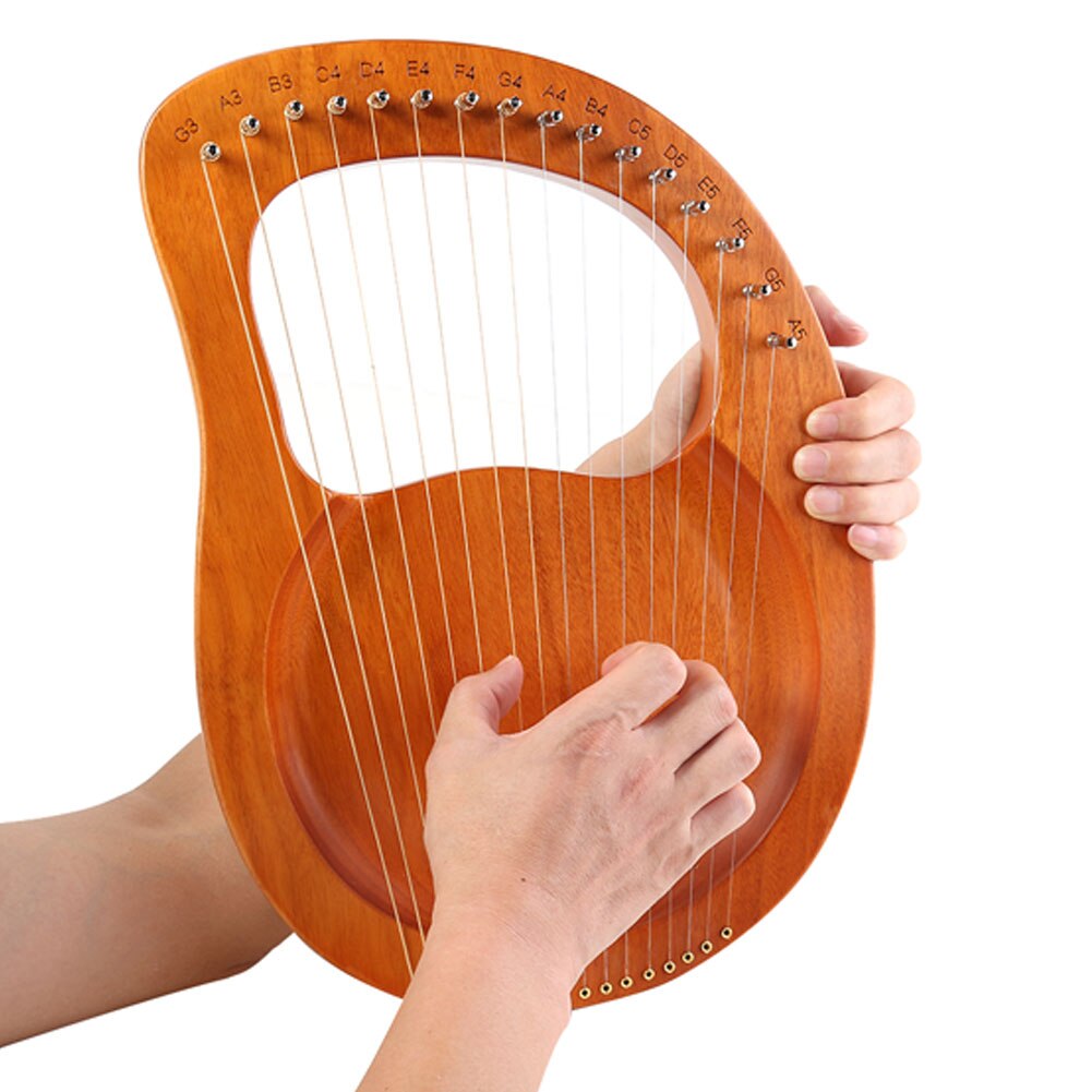16- strengs rensdyr mahogni lyre harpe strengeinstrument med pickup stemmeværktøj træ kalimba musikinstrument