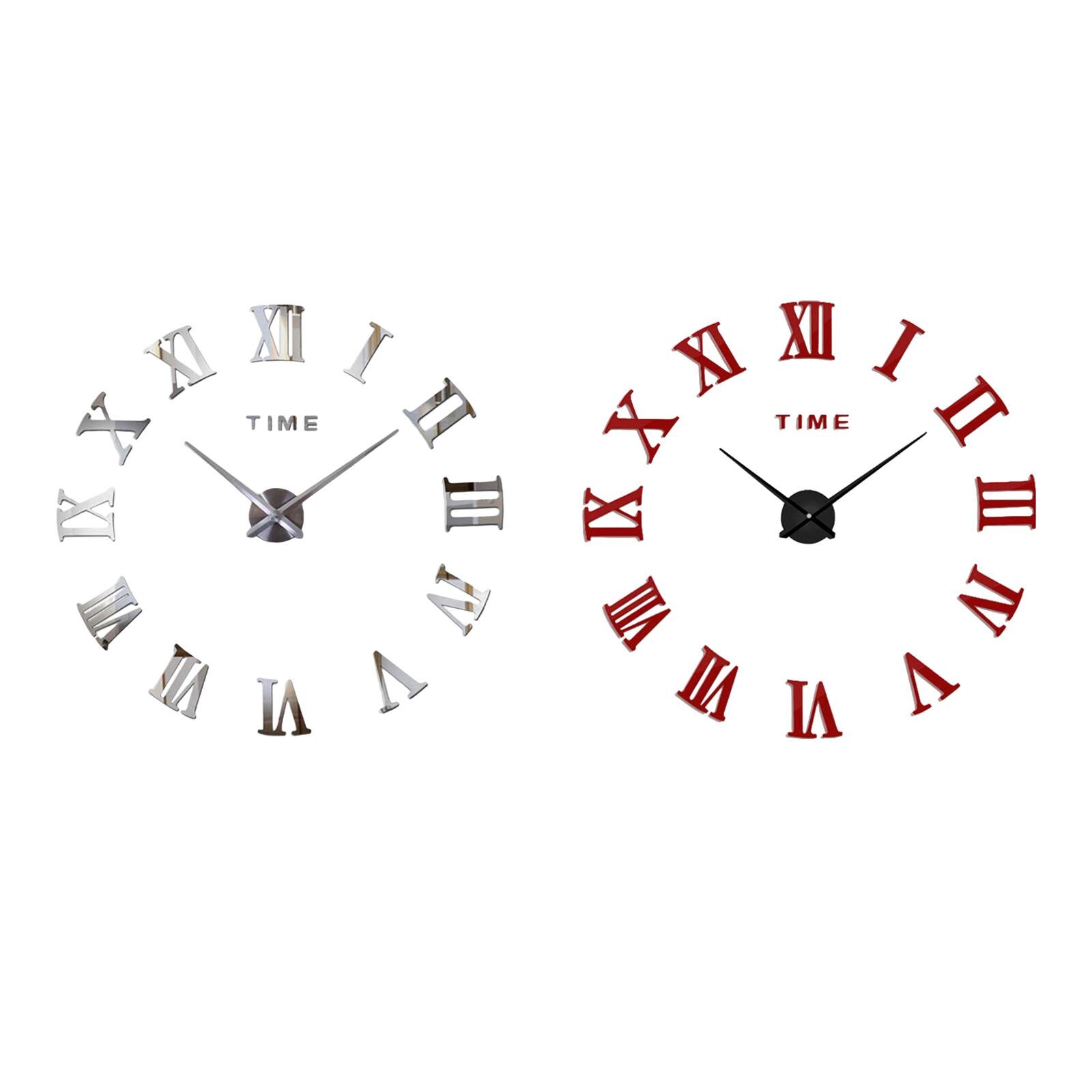 3D Wall Clock Mirror Wall Stickers DIY Wall Clocks Removable Art Decal Sticker Home Decor Living Room