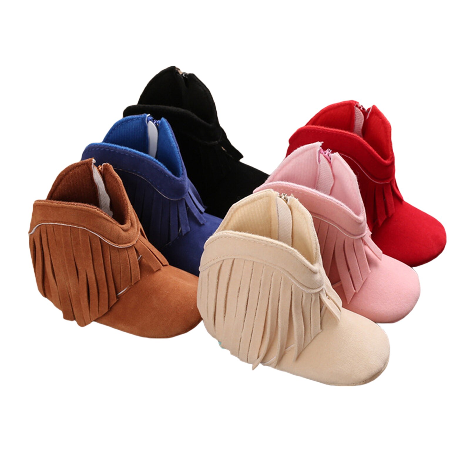 Bottes de neige pour filles, chaussures d'hiver à la , en coton, chaudes, avec pompon, pour bébés, premiers pas