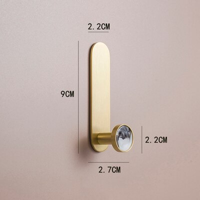 Massief Messing Kleerhanger Muur Gemonteerde Kapstok Decoratieve Sleutelhouder Hoed Sjaal Handtas/Gratis Ponsen Deur Zonder Trace nail: HK-334-shuimo-S