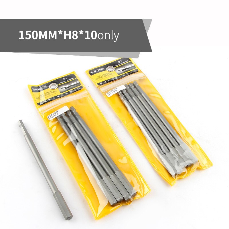 150mm Length Screwdriver Drill Bit Sets S2 Steel Screw Driver Bits Hex Magnetic 1/4"Hand Repair Kits Tools: 10pcs 150mmxH8