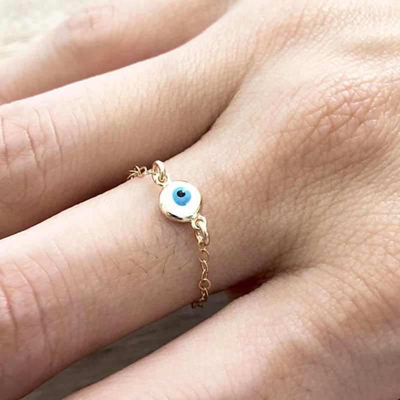 Boze oog sieraden boze oog ring gouden kettingring