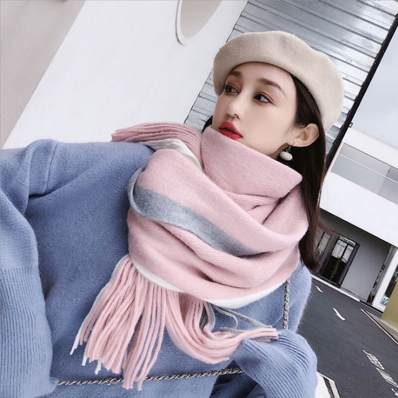 VIANOSI Women Cashmere Scarf With Tassel Lady Winter Long Scaves Warm Female Shawl: 01