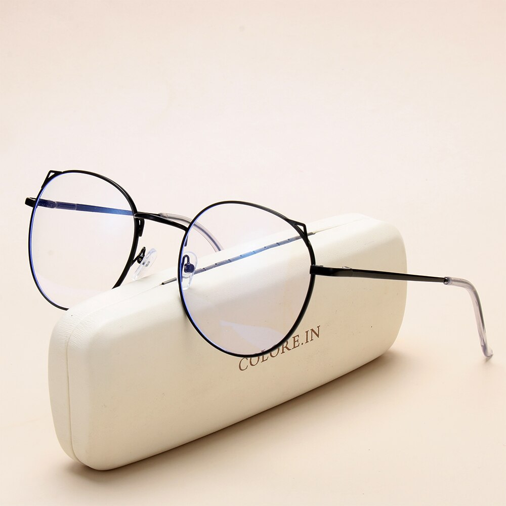 Optical Computer Glasses Anti Blue Light Gaming Glasses Round Metal Glasses Frame Can Be Equipped with Other Glasses