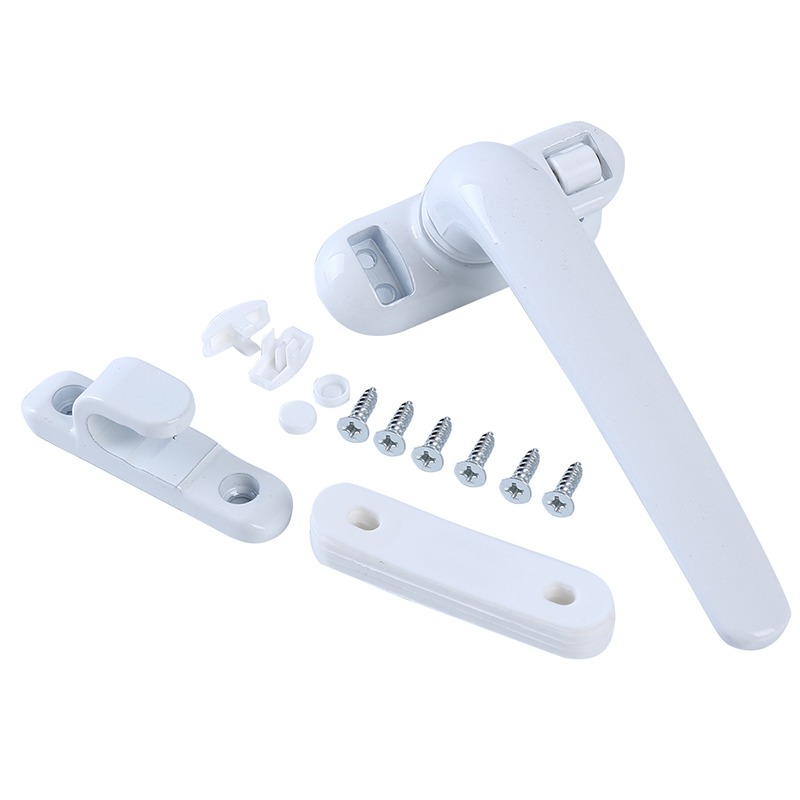Poignée de fenêtre universelle, verrouillage à clé avec serrures, poignée de porte de sécurité pour enfants, pour Double vitrage, poignée de fenêtre, poignée tournante de porte: Brun grisâtre