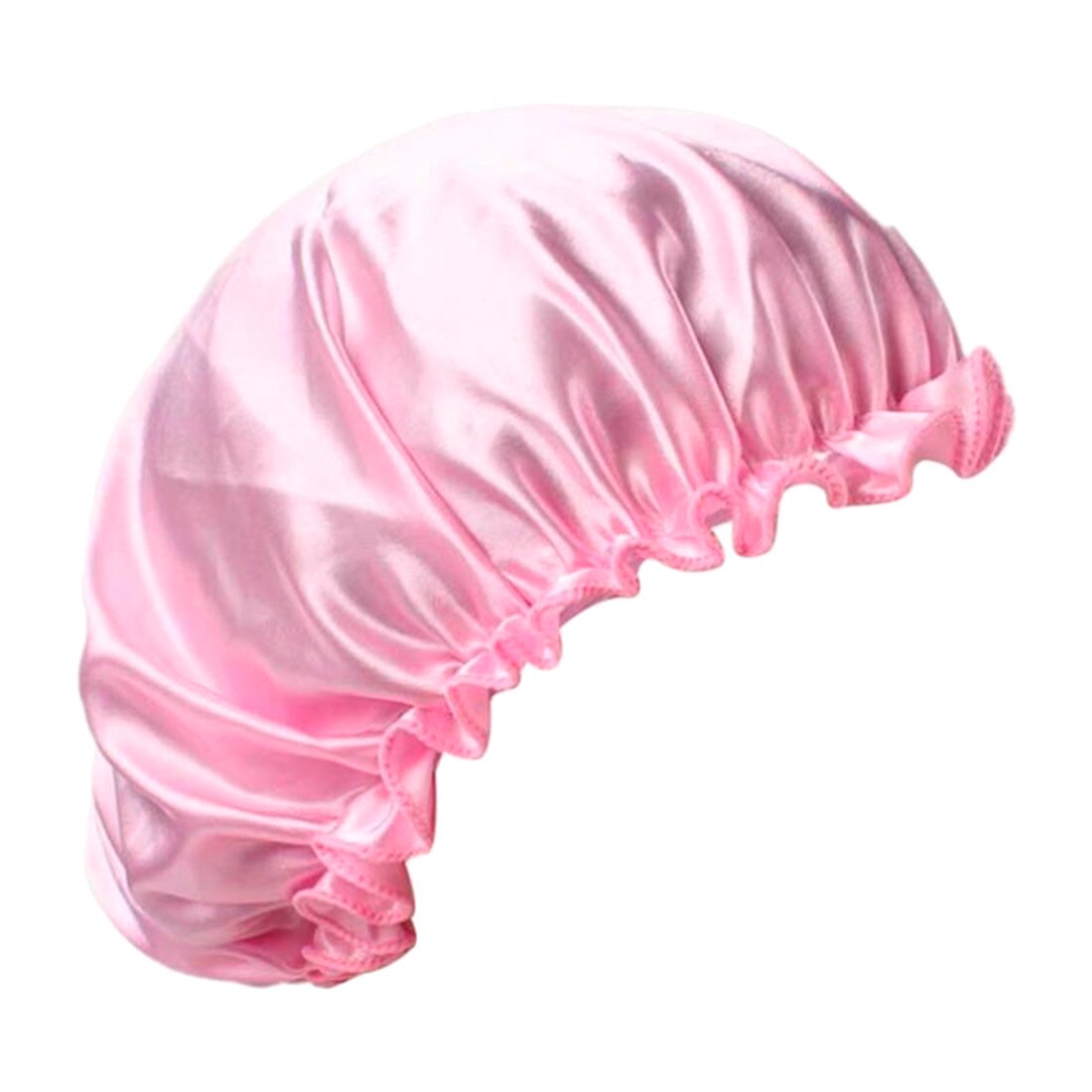 Satin Lace Sleeping Hat Night Sleep Cap Hair Care Satin Bonnet Caps Nightcap For Women: Type2 Pink