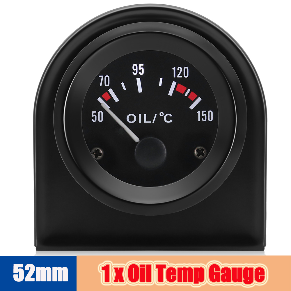 Medidor de temperatura automático con Sensor 1/8 NPT 52mm LED Digital indicador de temperatura de aceite/agua PSI prensa de aceite medidor negro apto para coche de gasolina: Rojo