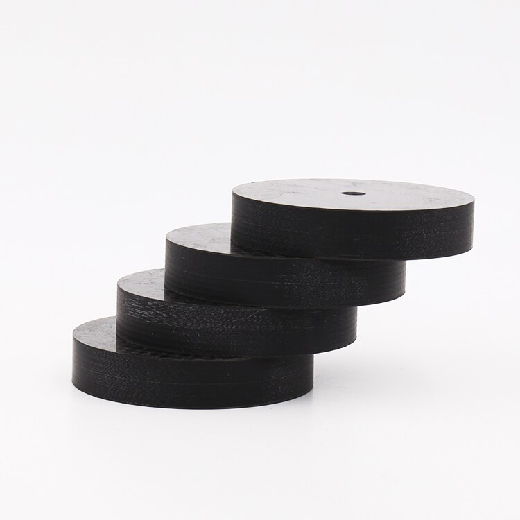 4 Uds X Negro fibra de carbono plato giratorio altavoz aislamiento 50X10mm Base de Punta Zapata pies para amplificador Hifi, CD, reproductor de DVD