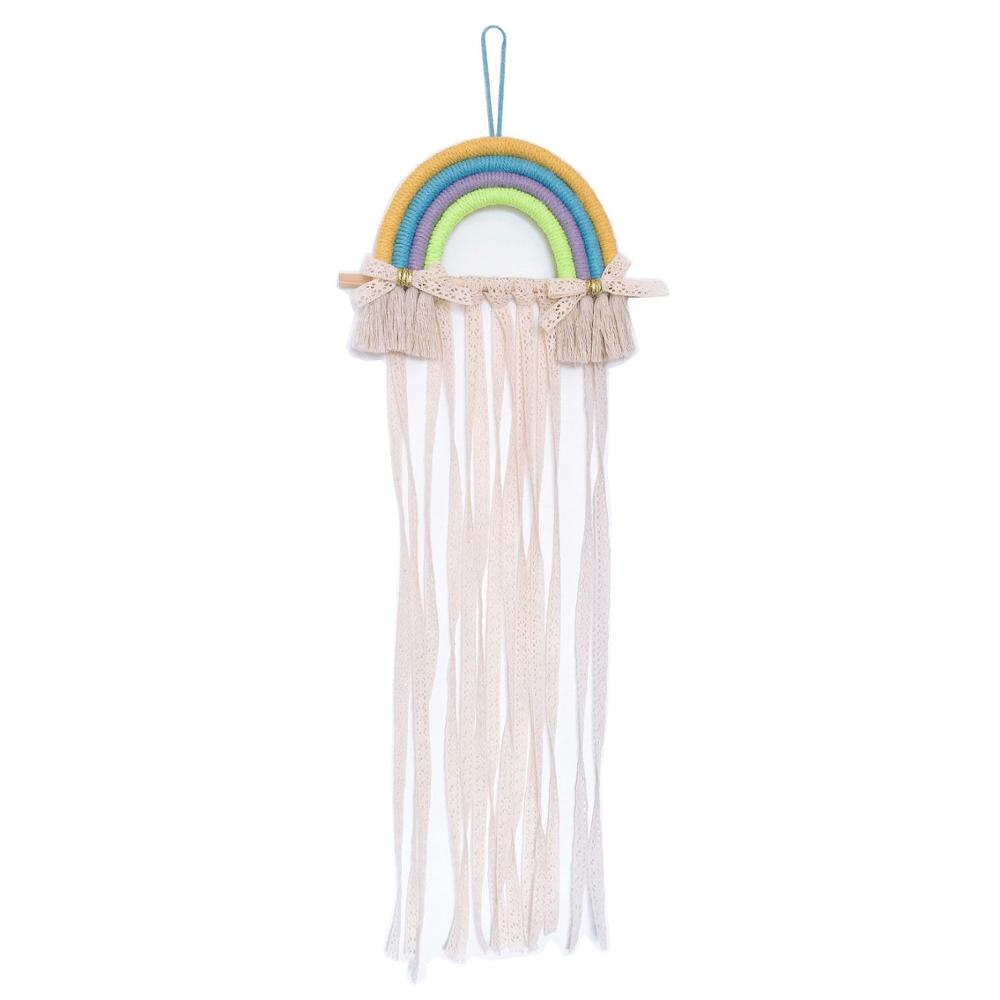 Babyværelse indretning regnbue væghængende hår sløjfer opbevaringsbælte piger hårspænder hårspænde hårbånd organisator strimmelholder ornament: Qc0075-18