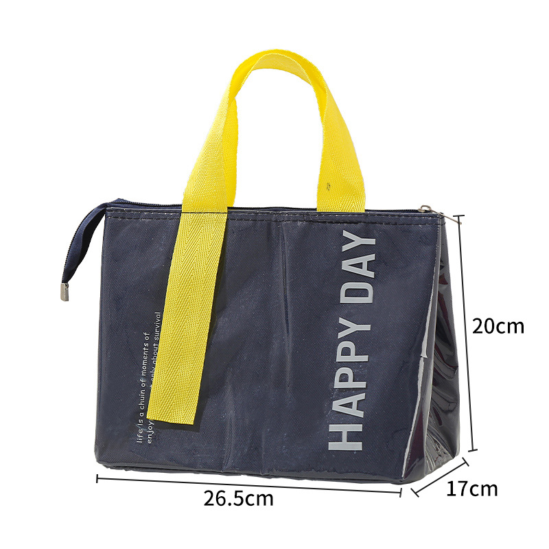 Insulated Lunch Box Bag Student Work Office Picnic Thermal Bento Box Bag Outdoor Travel Preservation Handheld Picnic Package: Blue