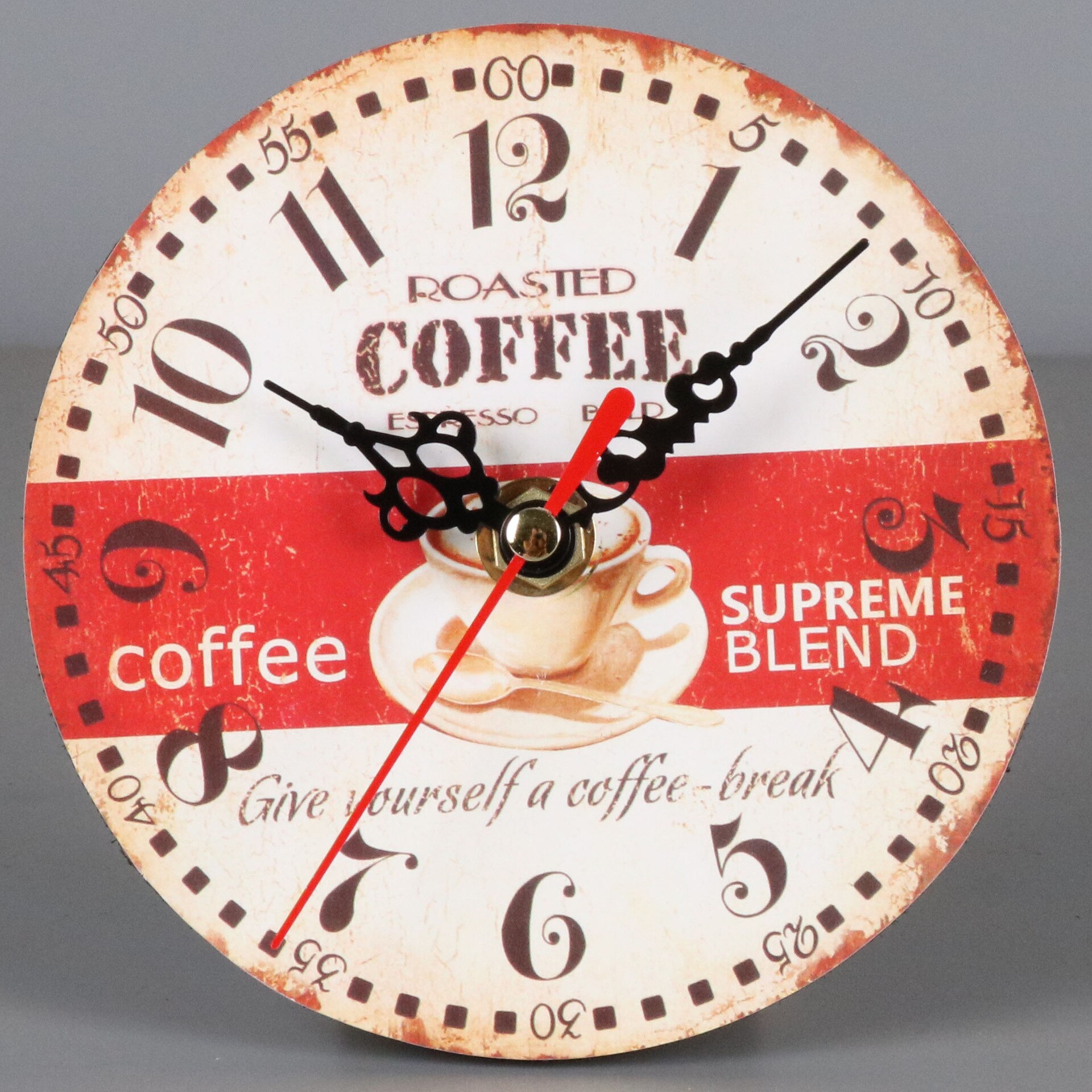 Mini Reloj de pared clásico de madera, colgante Retro, redondo, , estilo europeo, decoración de pared de salón: G