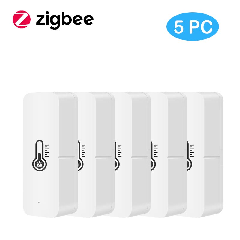 Tuya Smart Wifi / ZigBee Temperature And Humidity Sensor Indoor Hygrometer Controller Monitoring Work With Alexa Google Home: Zigbee 5PCS