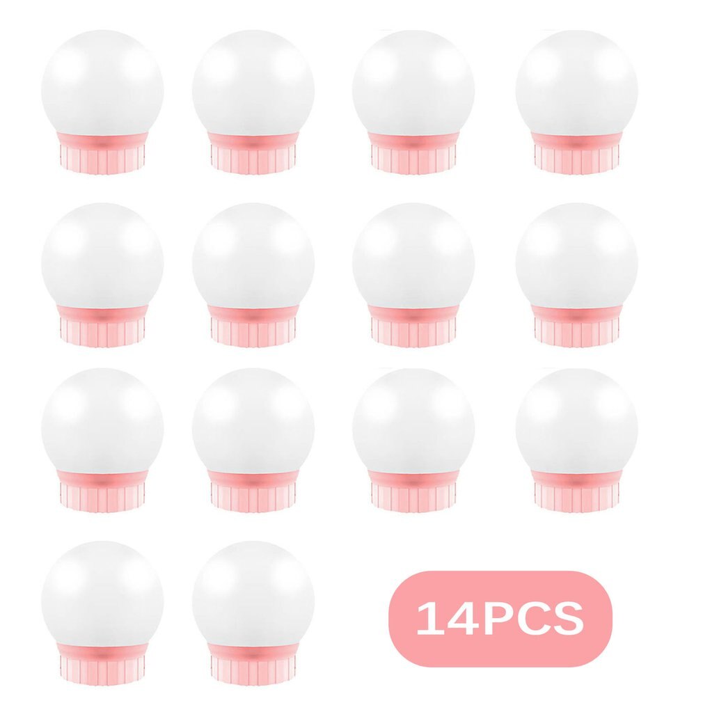 LED 12V Makeup Mirror Light Bulb Hollywood Vanity Lights Stepless Dimmable Wall Lamp 6 10 14Bulbs Kit for Dressing Table: pink 14pcs