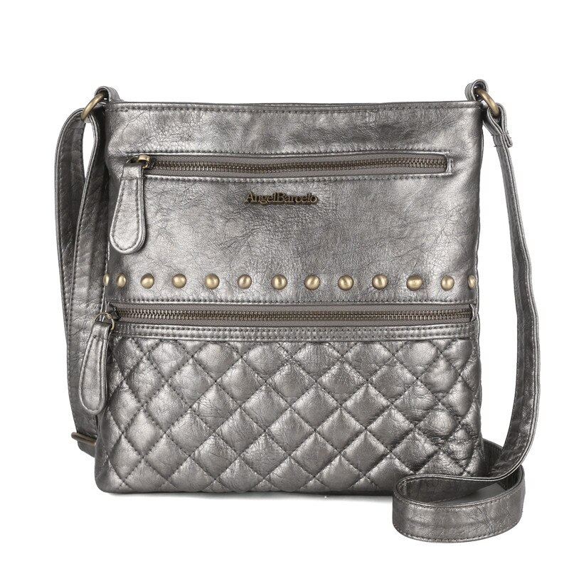 Angelo Barcelo Delle Donne Dell'annata Crossbody Sling Bag: Pewter