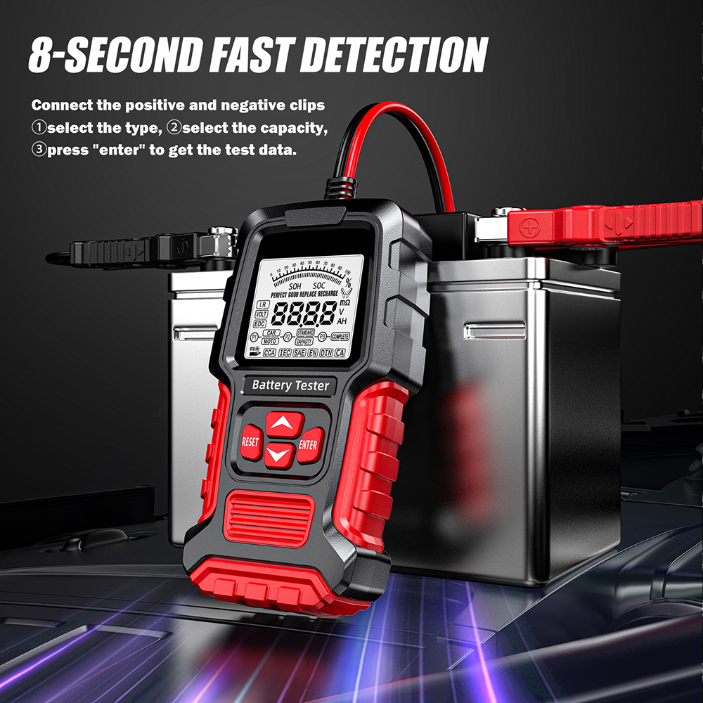 Blei-Säure-Batterie-Test, Autobatterie-Tester, 12 V, 24 V, Messung, Diagnose-Tool, LCD, digital, für Fahrzeug, LKW, Motorrad, SUV