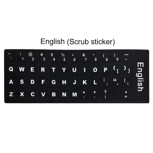 Pegatinas para teclado, Accesorios para ordenador portátil, teclado ruso, letras en español, inglés francés, pegatinas para teclado de ordenador portátil: English