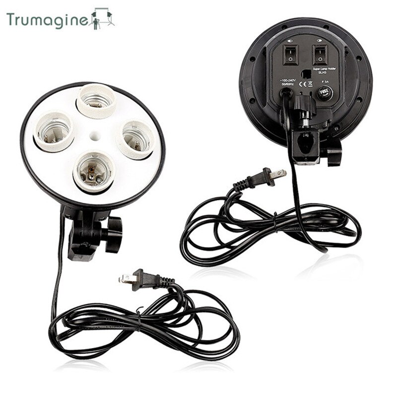 Photo Studio Video Lighting Kit 50*70cm Softbox Light Box+4 x E27 Socket Lamp Head Photographic Light Equipment