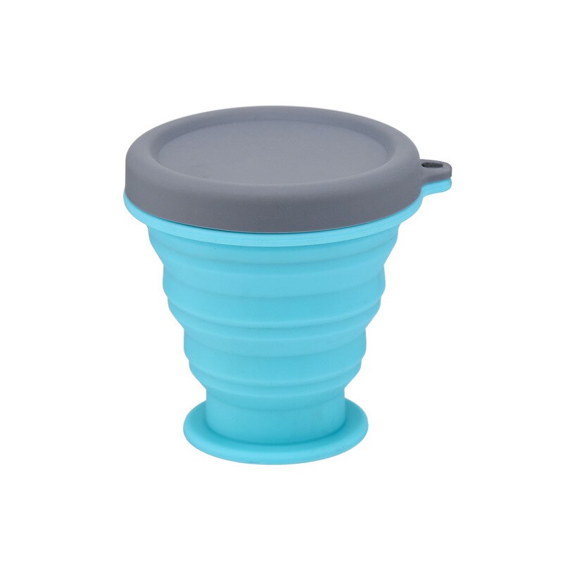 Portable Silicone Telescopic Drinking Collapsible Folding Cup Travel Camping: Blue