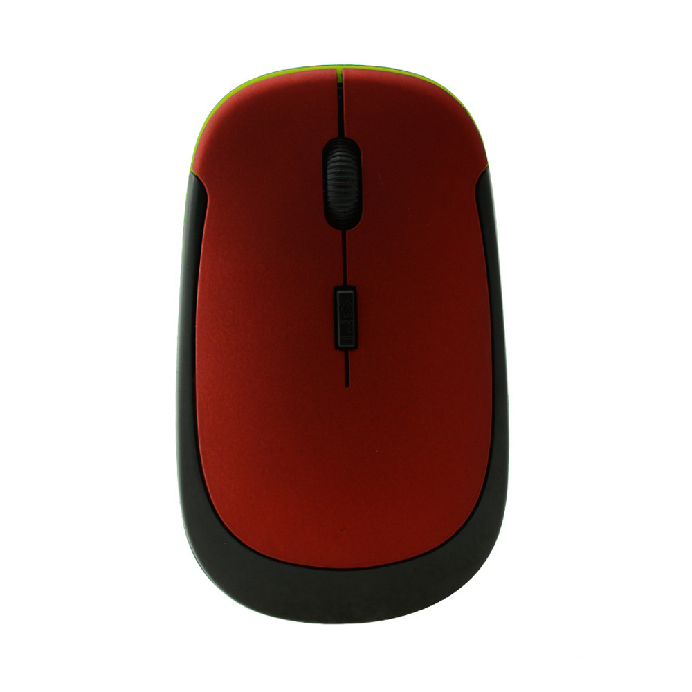 Wireless 2.4G Mouse Optical Gaming Office Mouse with USB Receiver Laptop PC Computer Ergonomic Mause Mice for Dell/Lenovo/ASUS: Red