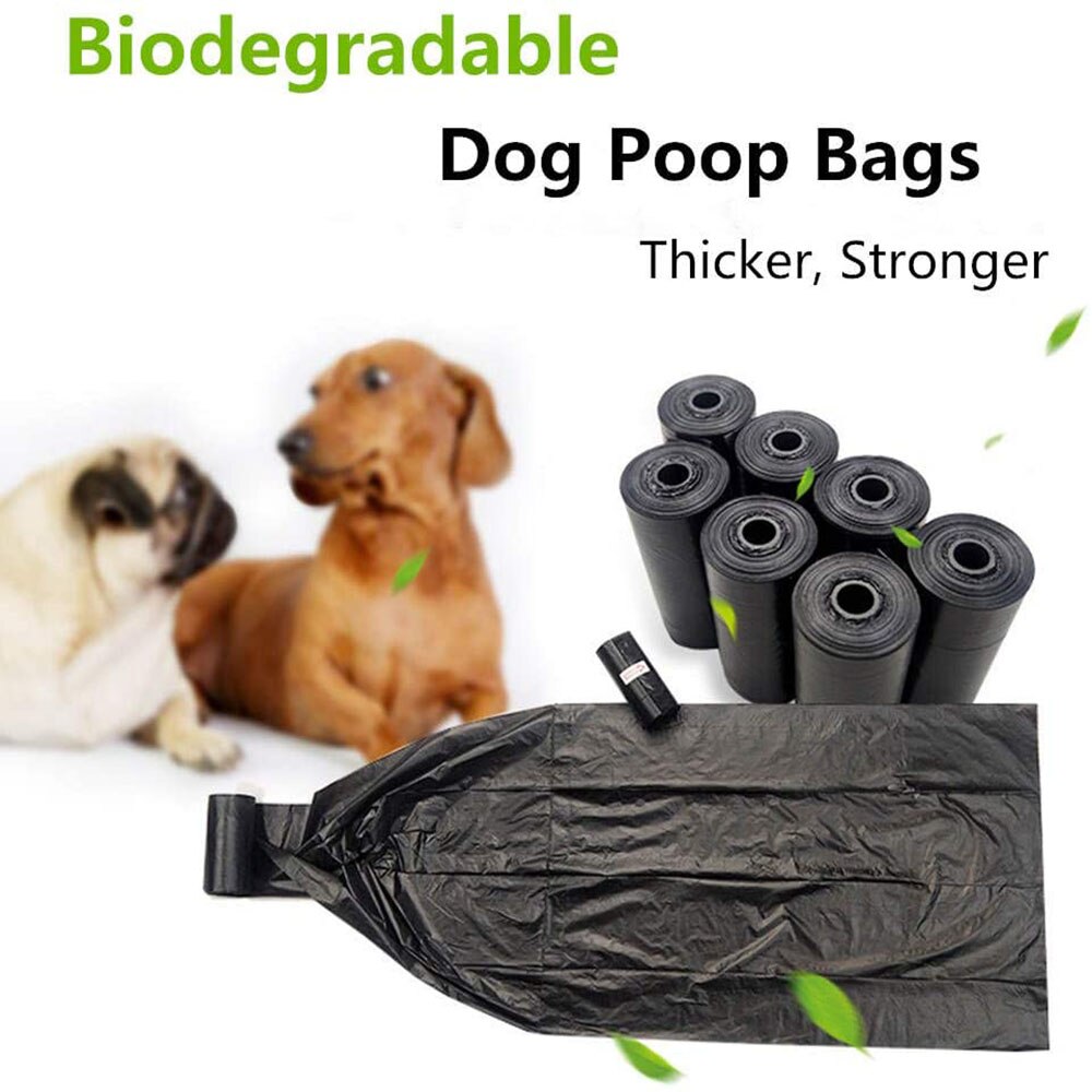 Pure Dog Poop Bag 15 Bags/Roll Biodegradable Large Dogs Waste Bags Dispenser 10/20/30/40/50 Rolls Outdoor Clean Garbage Pet