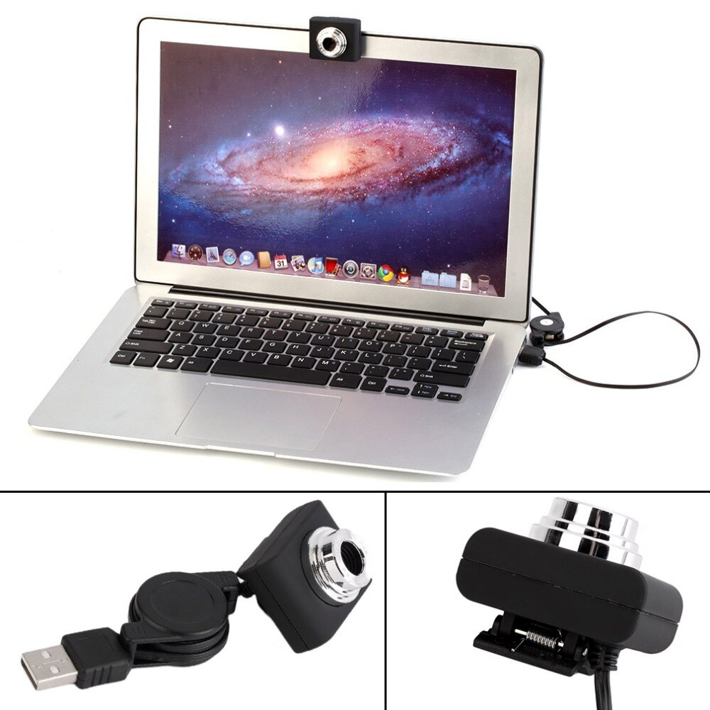 USB 30M Mega Pixel Webcam Digital Video Camera Web Cam For PC Laptop Notebook Computer Clip-on Camera Black