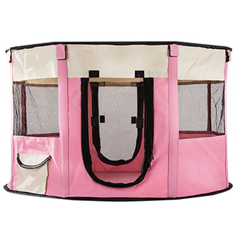 2022 Vierkante Opvouwbare Huisdier Hek Gele Kat Nest Kennel Puppy Tent Mooie Kitten Hond Levering Kamer Grote Ademend Slapen Bed: round pink / L